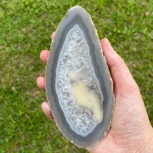 Extra grade agate slice - half polished